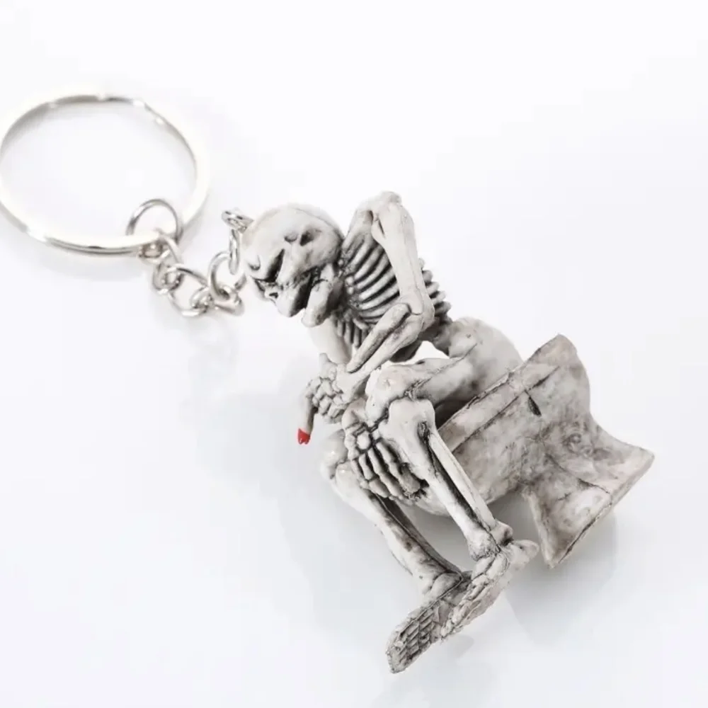 New Funny Skeleton Keychain | Gothic Novelty Key Ring | Halloween Gift